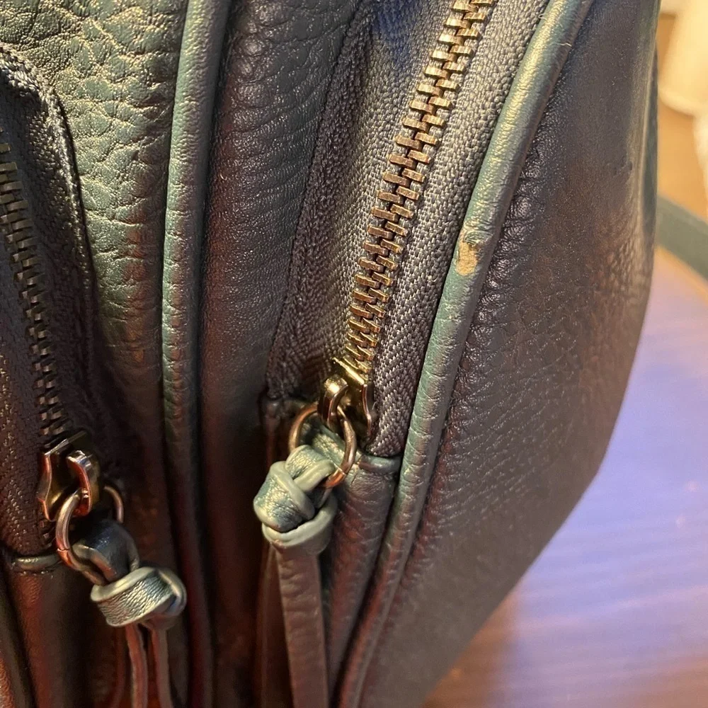 BCBGeneration Mini Duffel Bag Satchel Crossbody Green Grey Multi Pocket